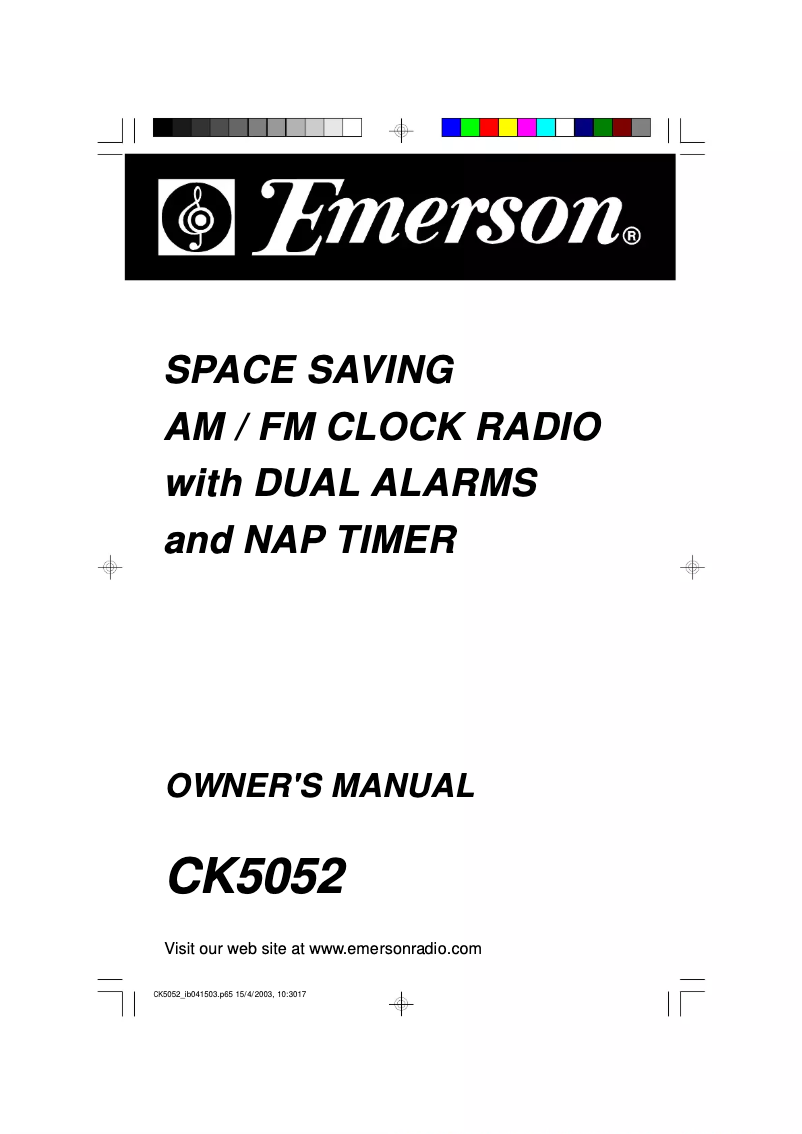Image de la première page du manuel de l'appareil CK5052