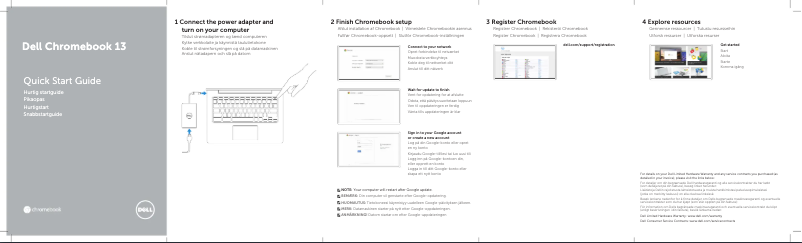 Page 1 de la notice Guide d'installation Dell Chromebook 7310