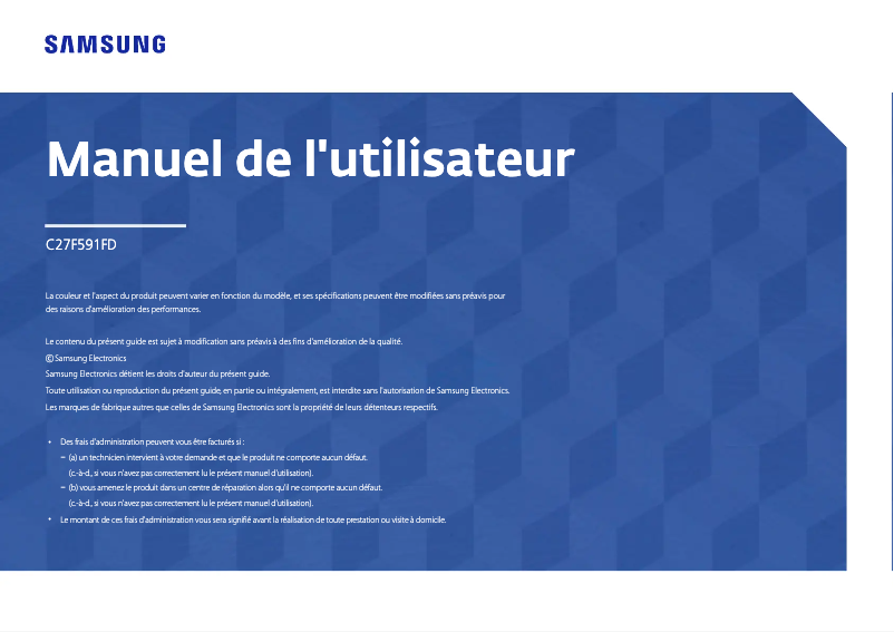 Image de la première page du manuel de l'appareil C27F591F