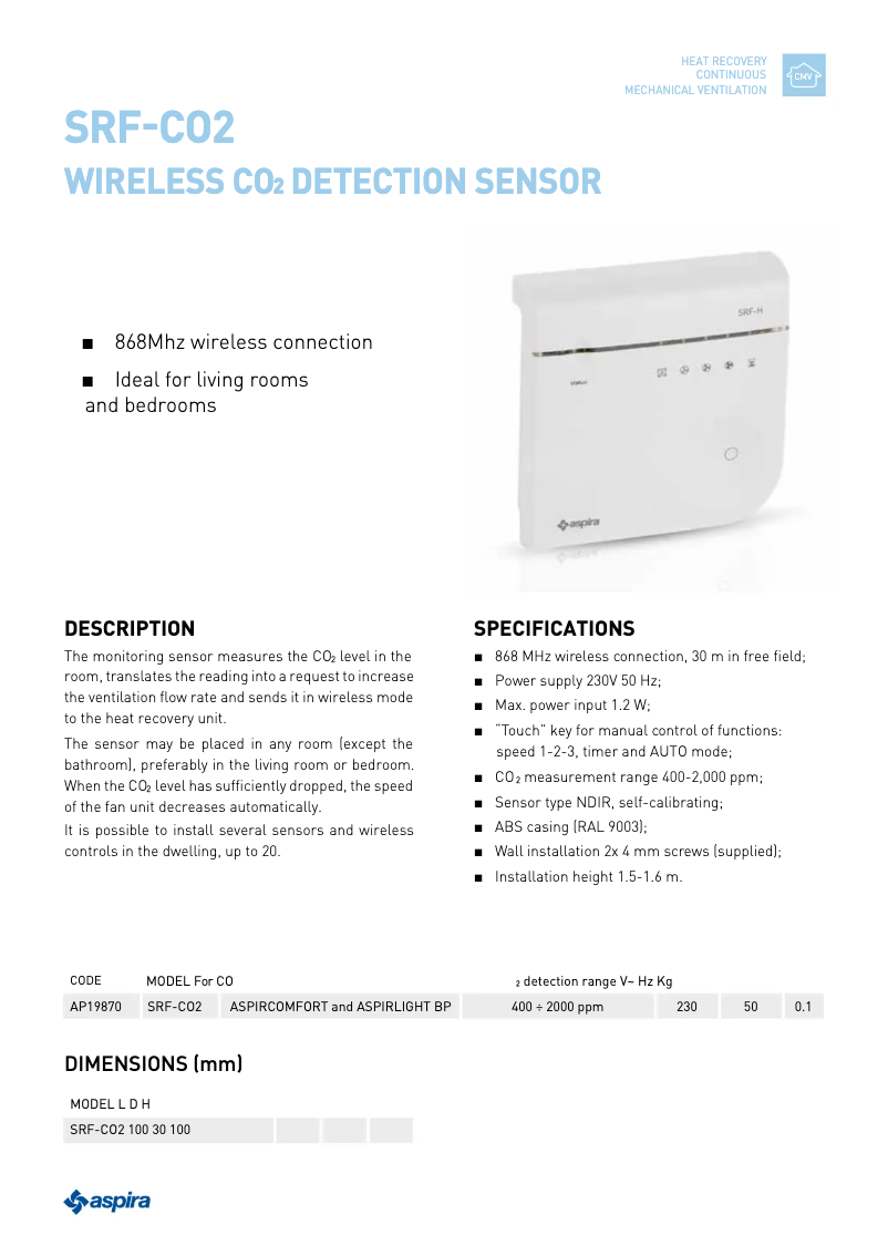 Page 1 de la notice Manuel utilisateur Fantini Cosmi SRF-CO