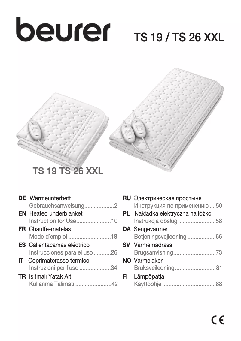 Page n°1 - Manuel utilisateur Beurer TS 19