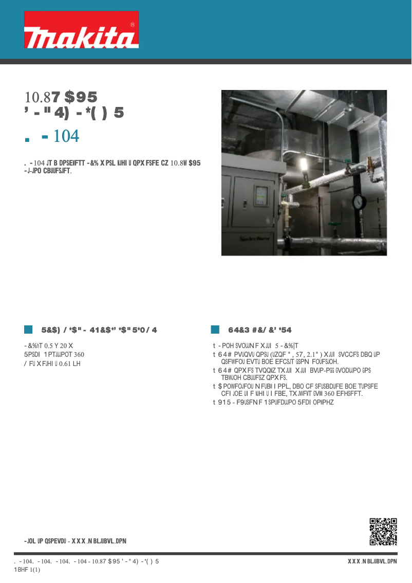 Page 1 de la notice Fiche technique Makita ML104