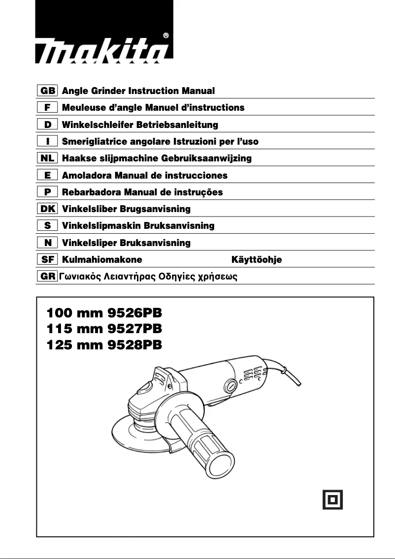 Page n°1 - Manuel utilisateur Makita 9526PB