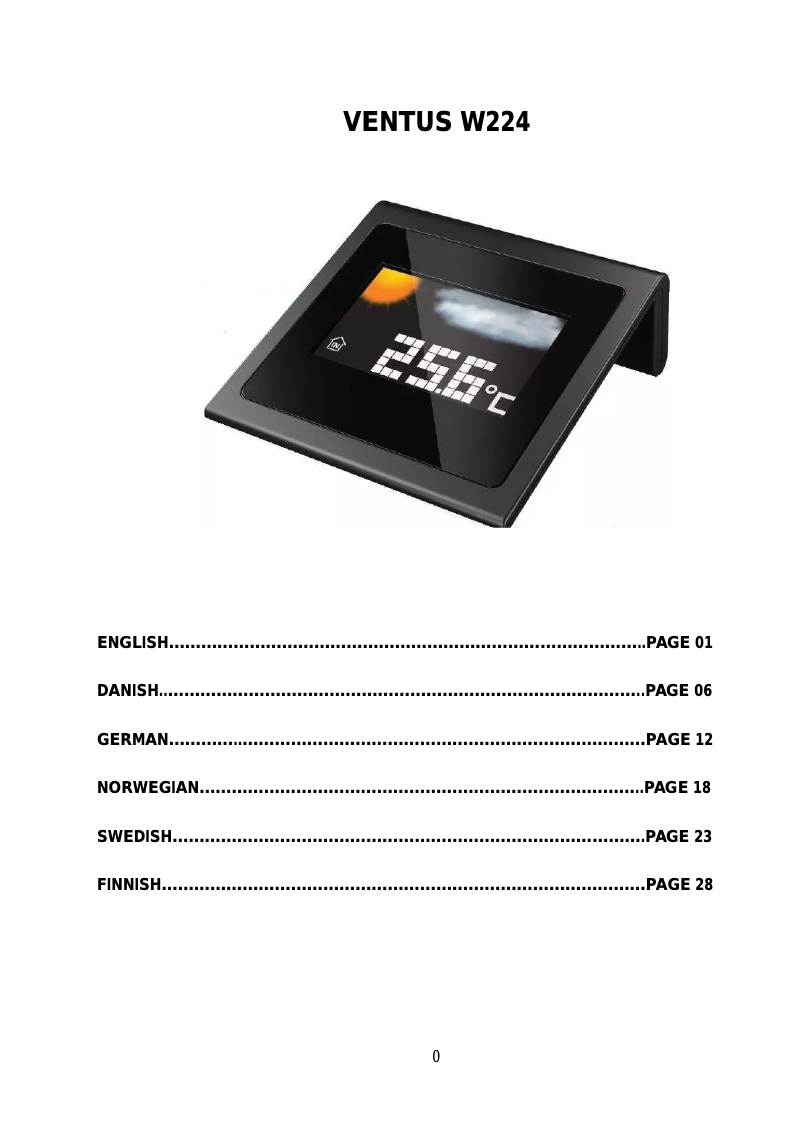 Página 1 del manual Manual de usuario Ventus W224