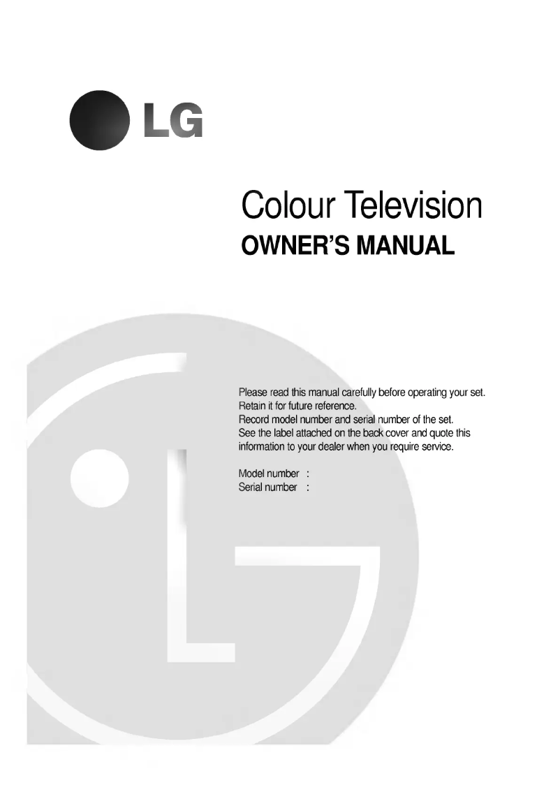 Page n°1 - Manuel utilisateur LG CE-25Q20ET