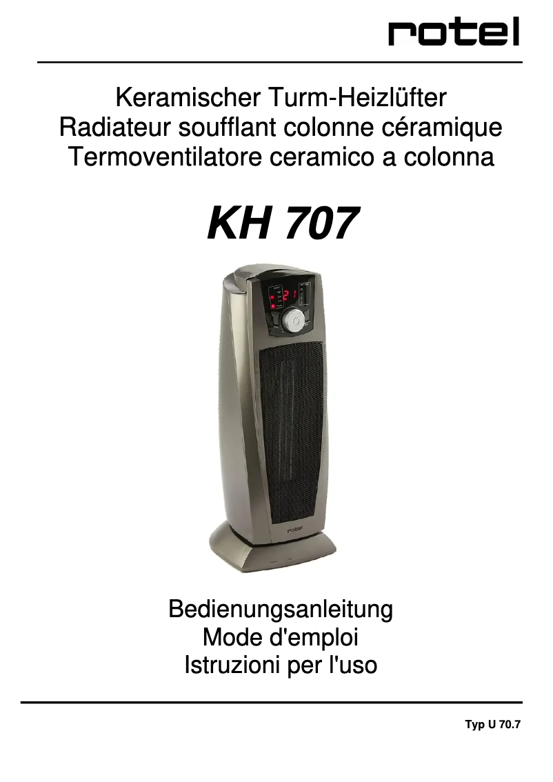 Image de la première page du manuel de l'appareil KH 707