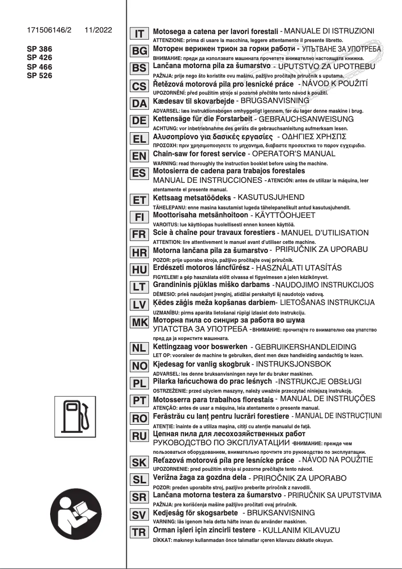 Page n°1 - Manuel utilisateur Stiga CS 750