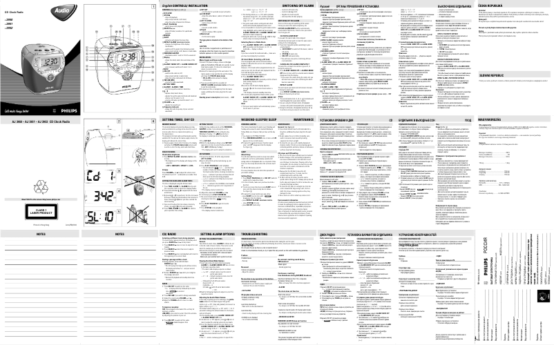 Page n°1 - Manuel utilisateur Philips AJ3950