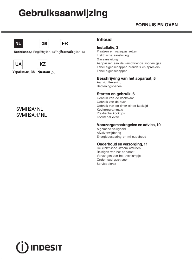 Page n°1 - Manuel utilisateur Indesit I6VMH2A.1(W)/NL