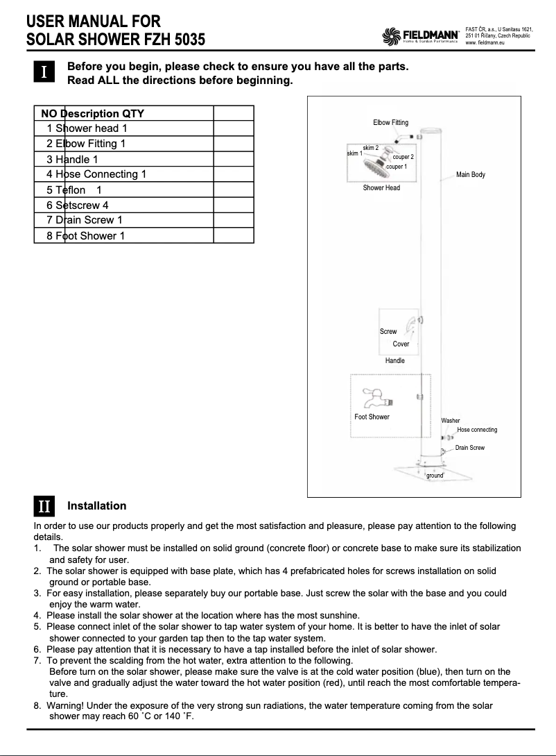 Image de la première page du manuel de l'appareil FZH 5035