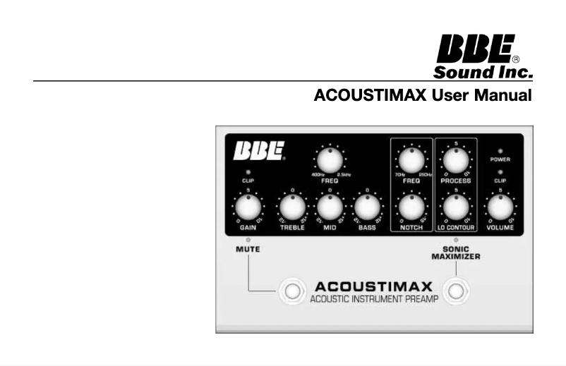 Page n°1 - Manuel utilisateur BBE Acoustimax