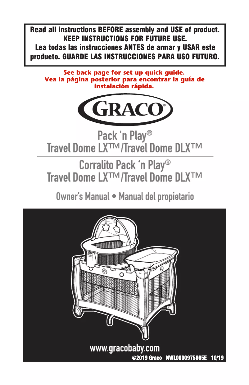 Page 1 de la notice Manuel utilisateur Graco Pack 'n Play Travel Dome LX