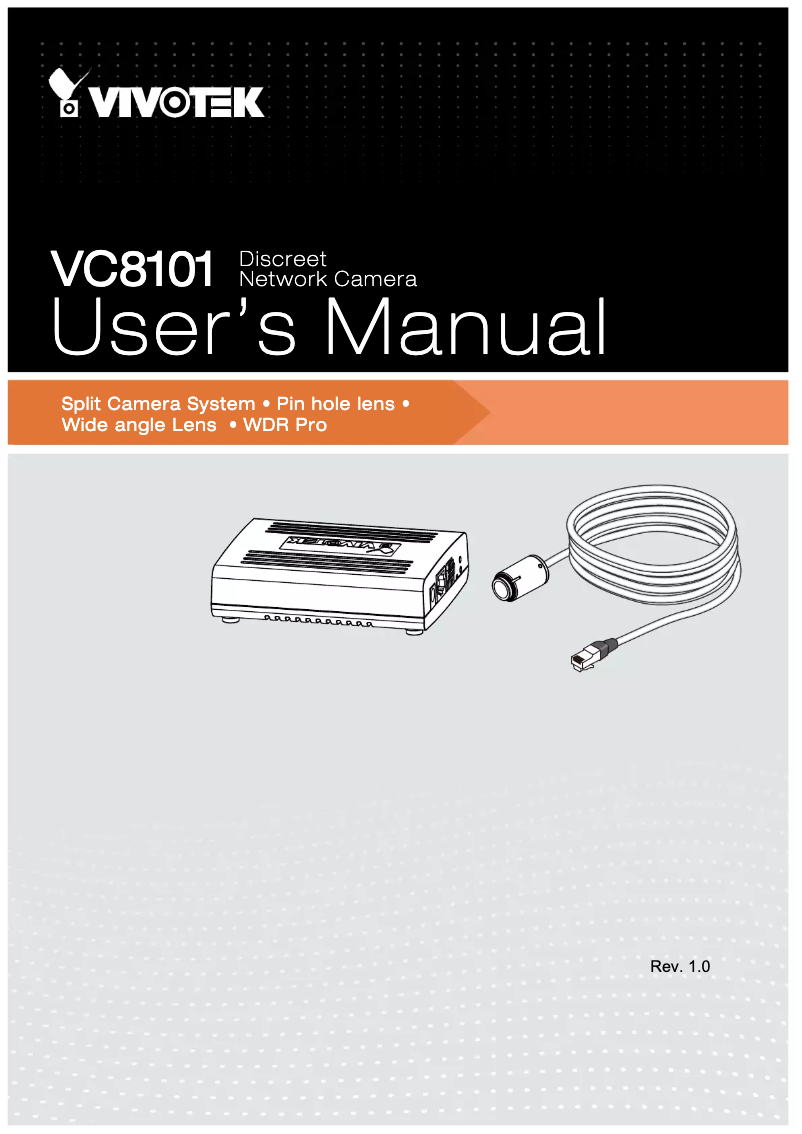 Page 1 de la notice Manuel utilisateur Vivotek Discreet VC8101