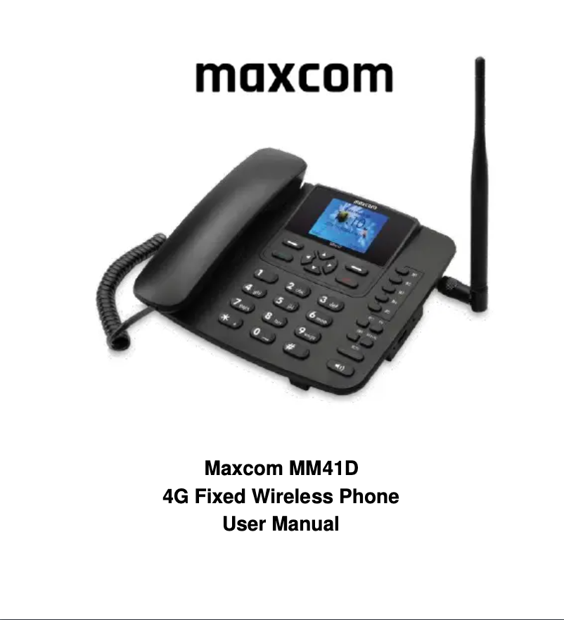 Page n°1 - Manuel utilisateur MaxCom MM41D
