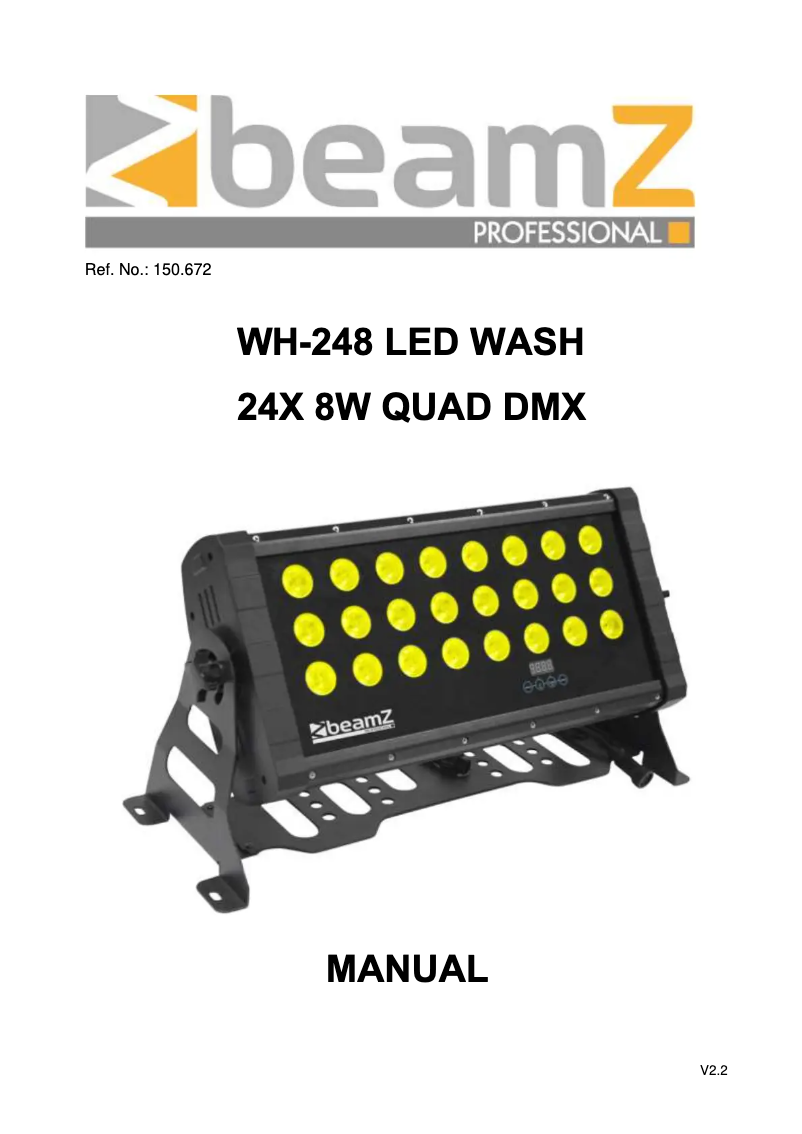 Page n°1 - Manuel utilisateur BeamZ WH-248