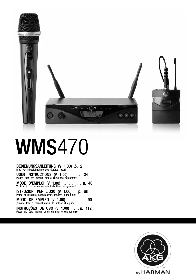 Page n°1 - Manuel utilisateur AKG WMS 470