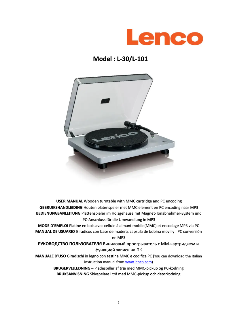 Image de la première page du manuel de l'appareil L-30BK