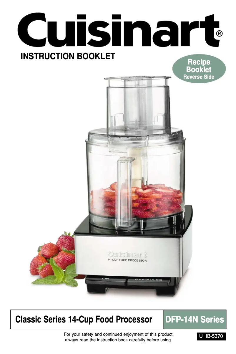 Page 1 de la notice Manuel utilisateur Cuisinart 14-Cup Food Processor DFP-14N