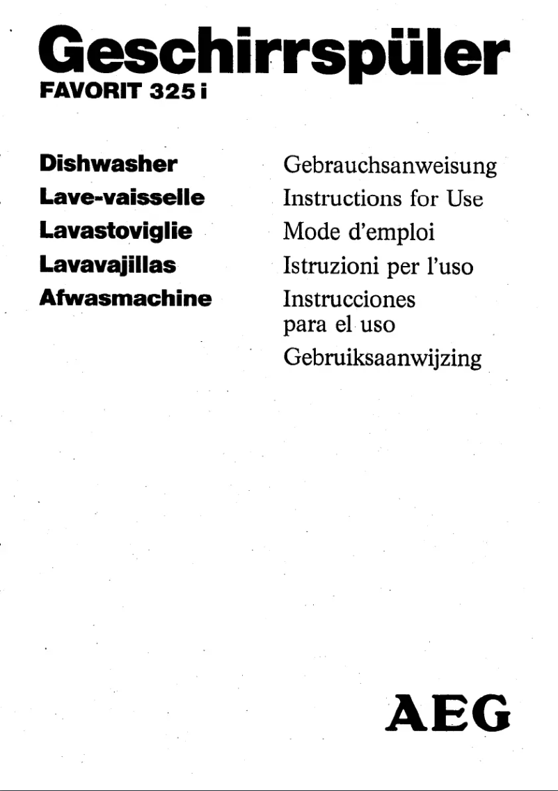 Page n°1 - Manuel utilisateur AEG-Electrolux Favorit Compact 325i
