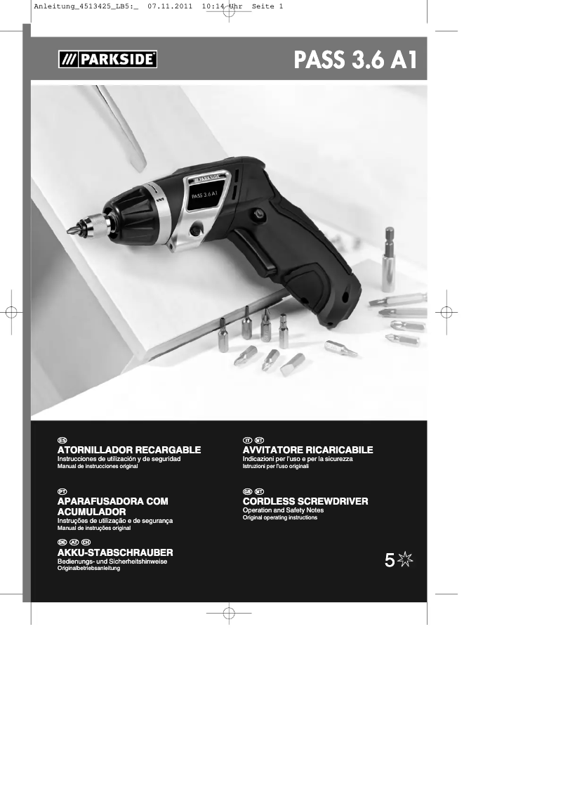 Page 1 de la notice Manuel utilisateur Powerfix PASS 3.6 A1