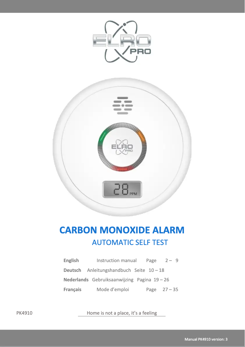 Page 1 de la notice Manuel utilisateur Elro PK491011