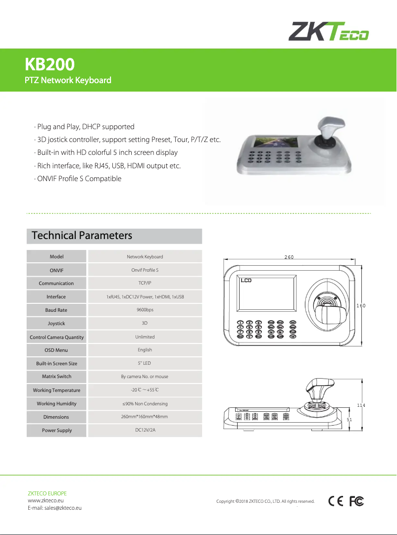 First page image of the manual for KB 200