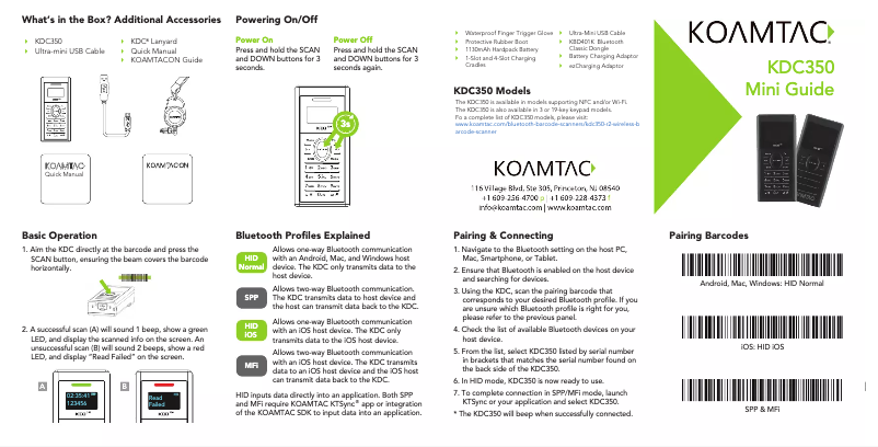 Página 1 del manual Manual de usuario Koamtac KDC350