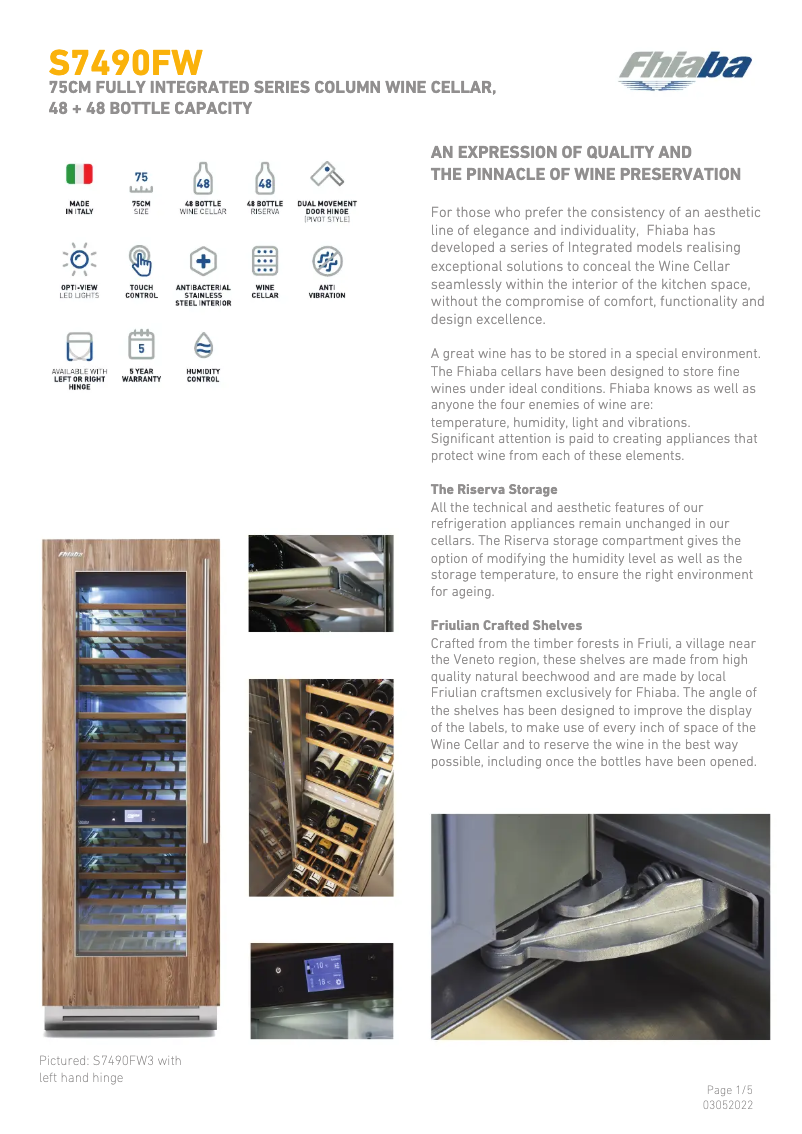 Page n°1 - Fiche technique Fhiaba S7490FW3A