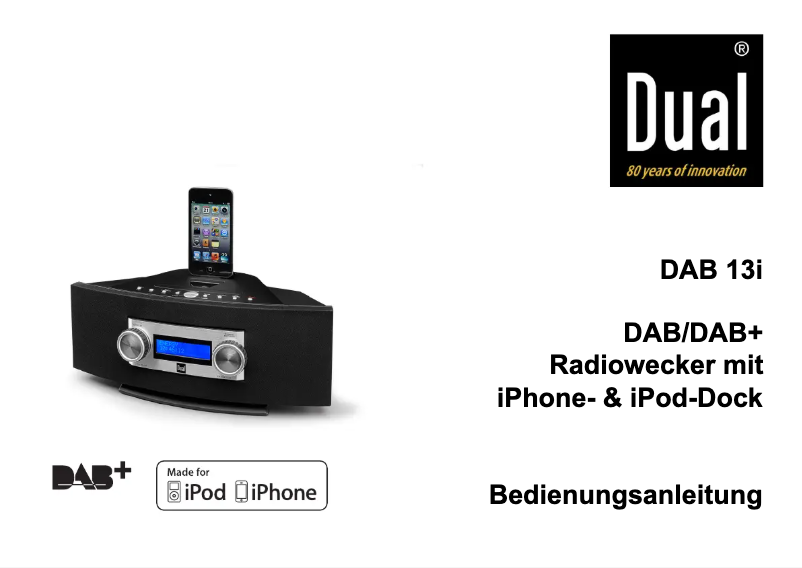 Page 1 de la notice Manuel utilisateur Dual DAB 13i