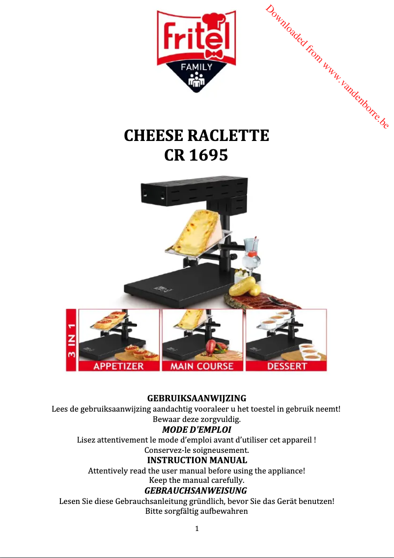 Page 1 de la notice Manuel utilisateur Fritel CR1895