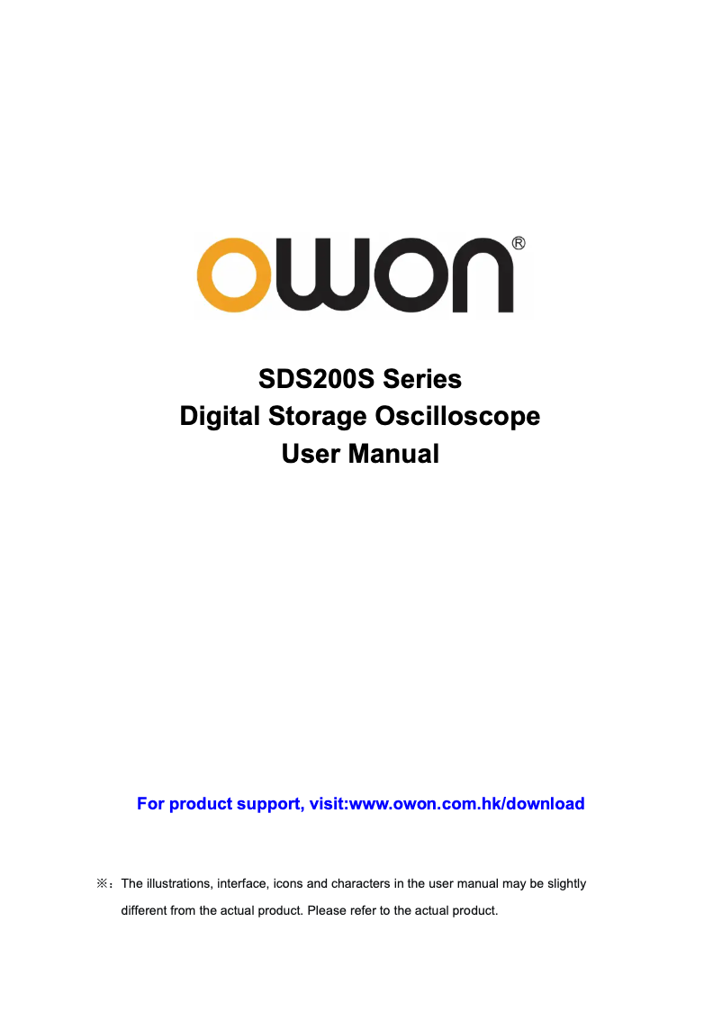 Page n°1 - Manuel utilisateur Owon SDS200