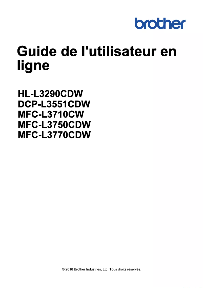 Page 1 de la notice Manuel utilisateur Brother HL-L3290CDW
