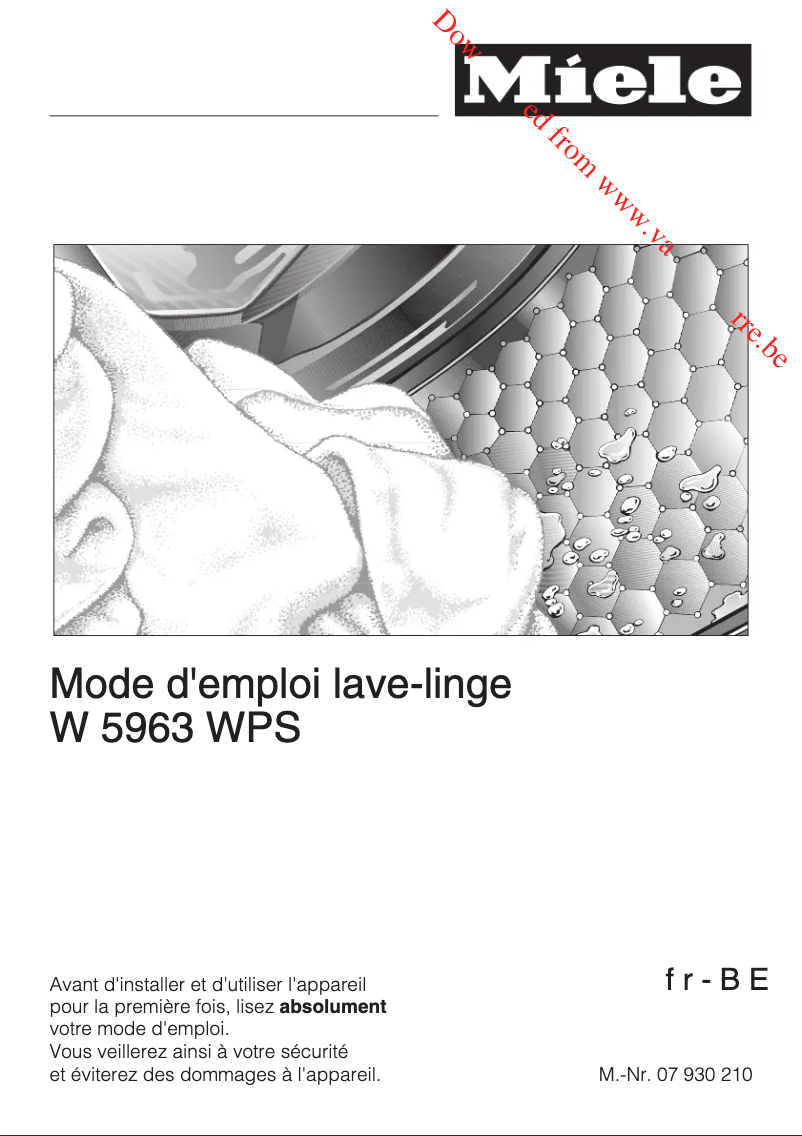 Image de la première page du manuel de l'appareil W 5963 WPS