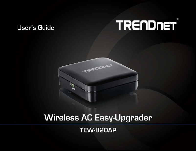 Page n°1 - Manuel utilisateur TRENDnet TEW-820AP