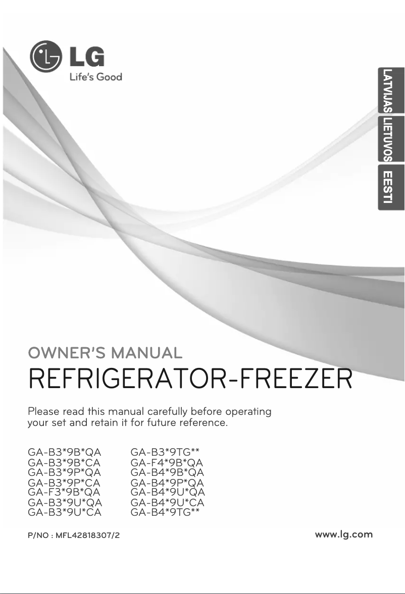 Page 1 de la notice Manuel utilisateur LG GA-B379 PCA