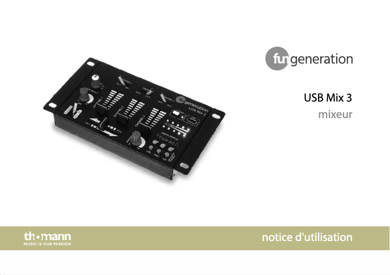 Page n°1 - Manuel utilisateur Fun Generation USB Mix 3