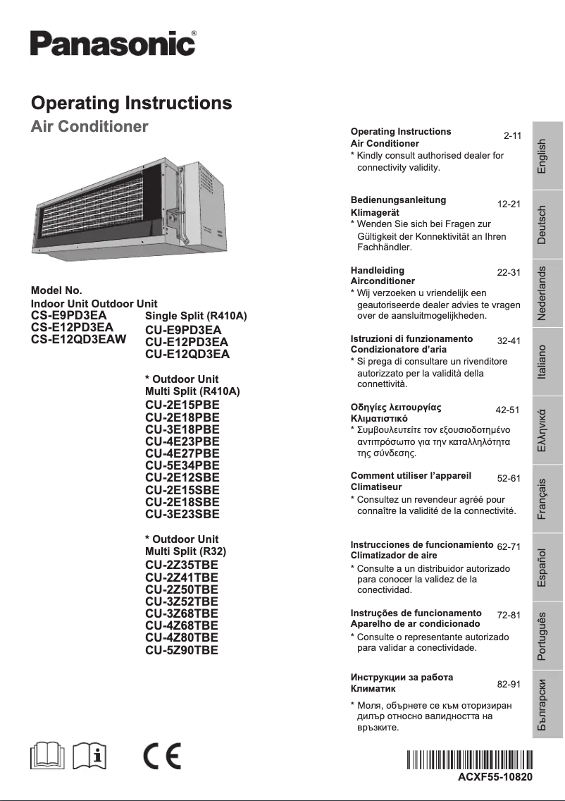 Página 1 del manual Manual de usuario Panasonic CS-E12PD3EA