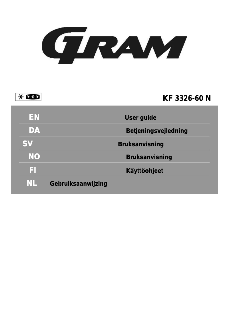 Page 1 de la notice Manuel utilisateur Gram KF 3326-60 N