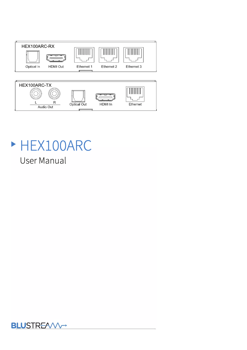 Page 1 de la notice Manuel utilisateur Blustream HEX100ARC-KIT