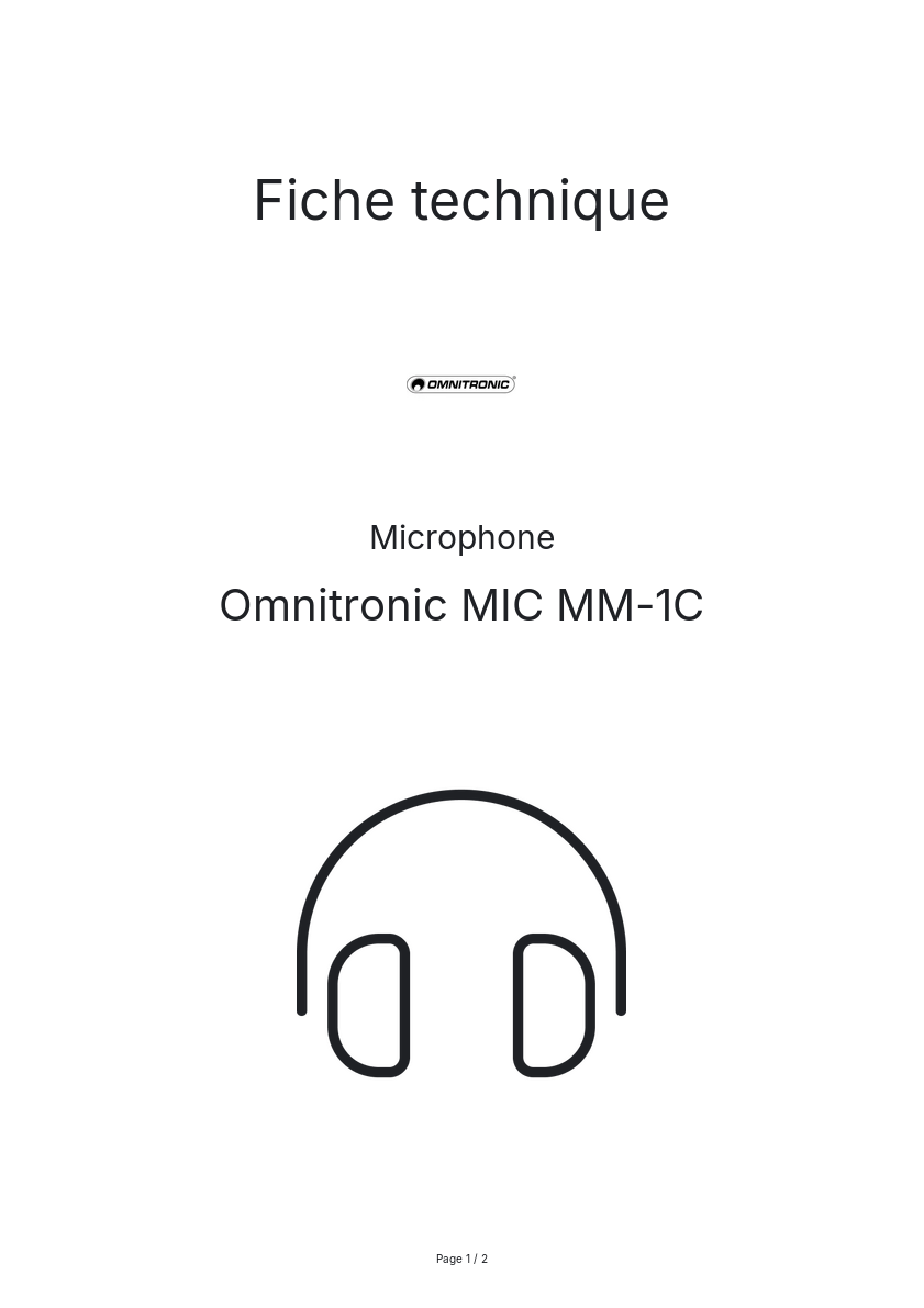 Image de la première page du manuel de l'appareil MIC MM-1C