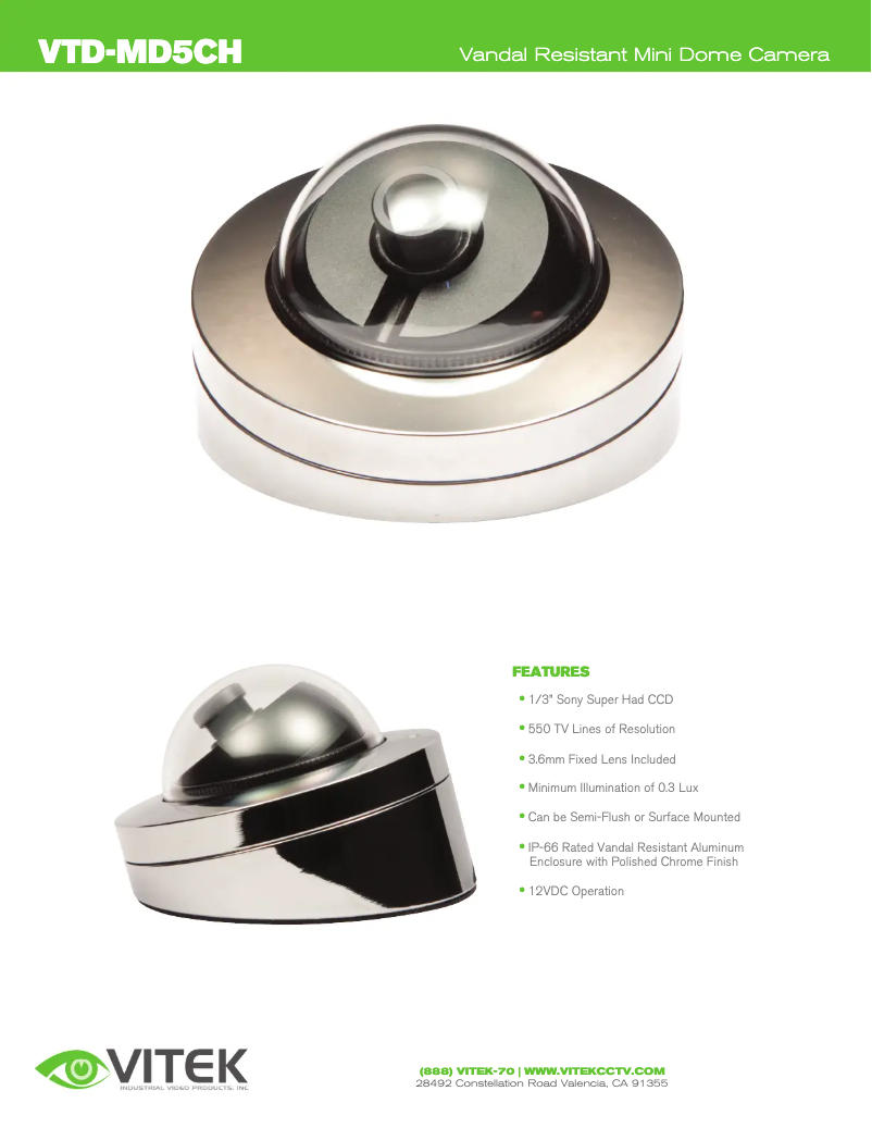 Page 1 de la notice Manuel utilisateur Vitek VTD-MD5CH