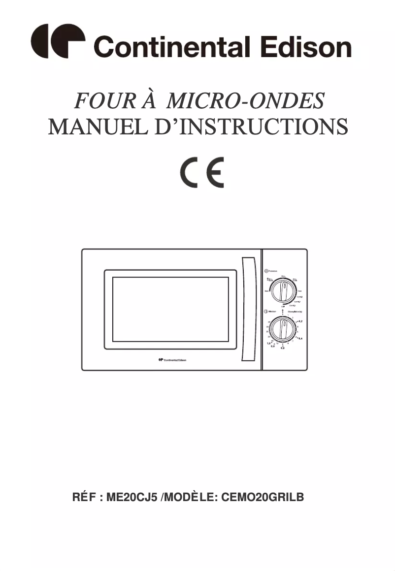 Image de la première page du manuel de l'appareil CEMO20GRILB