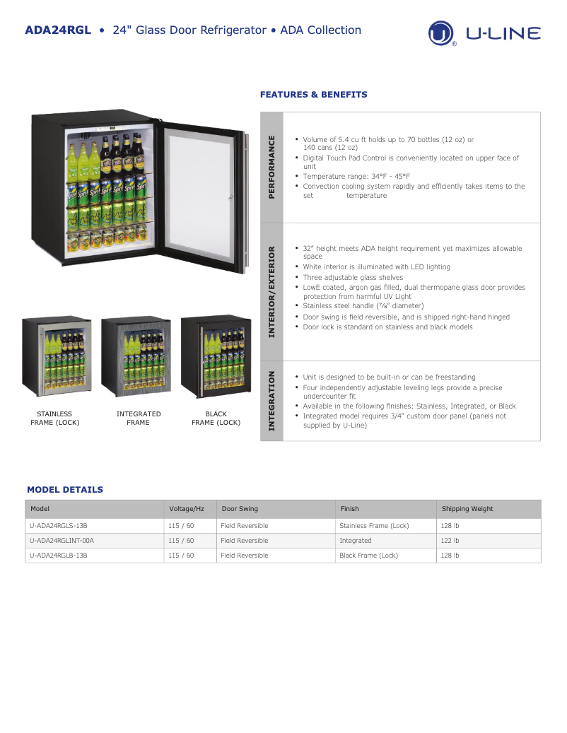 Image de la première page du manuel de l'appareil U-ADA24RGL13B