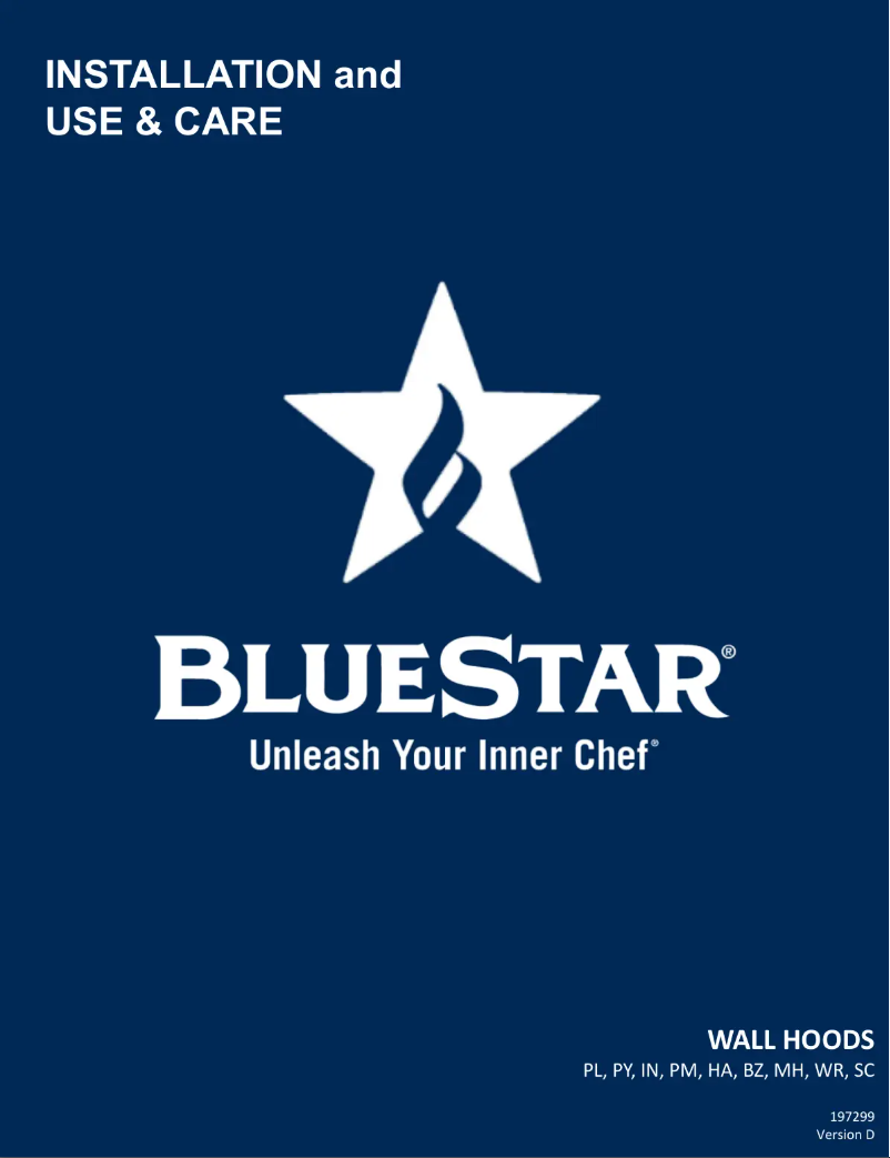 Page n°1 - Guide d'installation BlueStar PY048ML