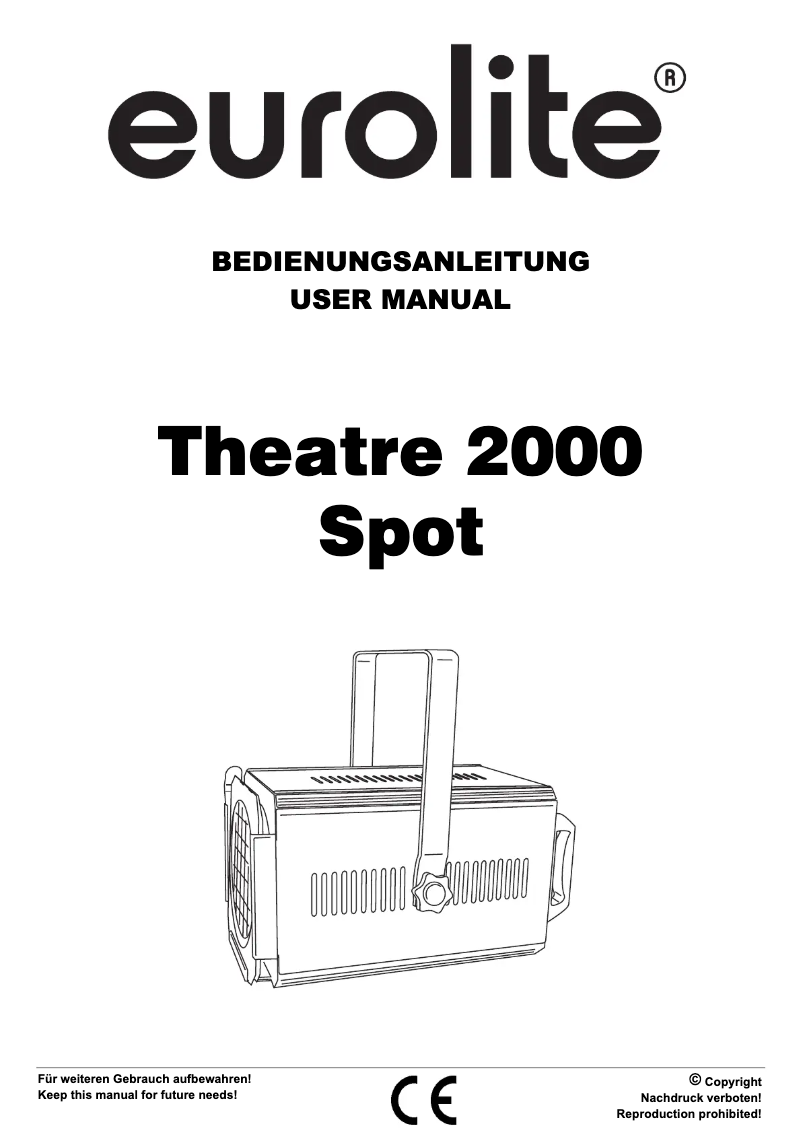 Page n°1 - Manuel utilisateur Eurolite Theatre 2000 Spot