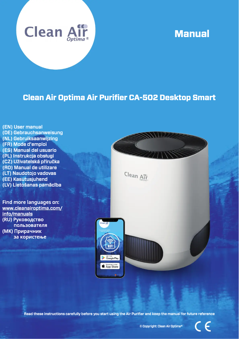 Page 1 de la notice Manuel utilisateur Clean Air Optima CA-502 Desktop Smart