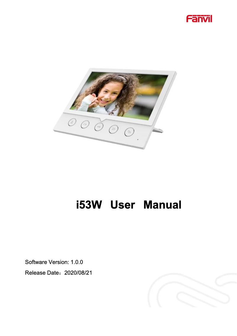 Page 1 de la notice Manuel utilisateur Fanvil i53W