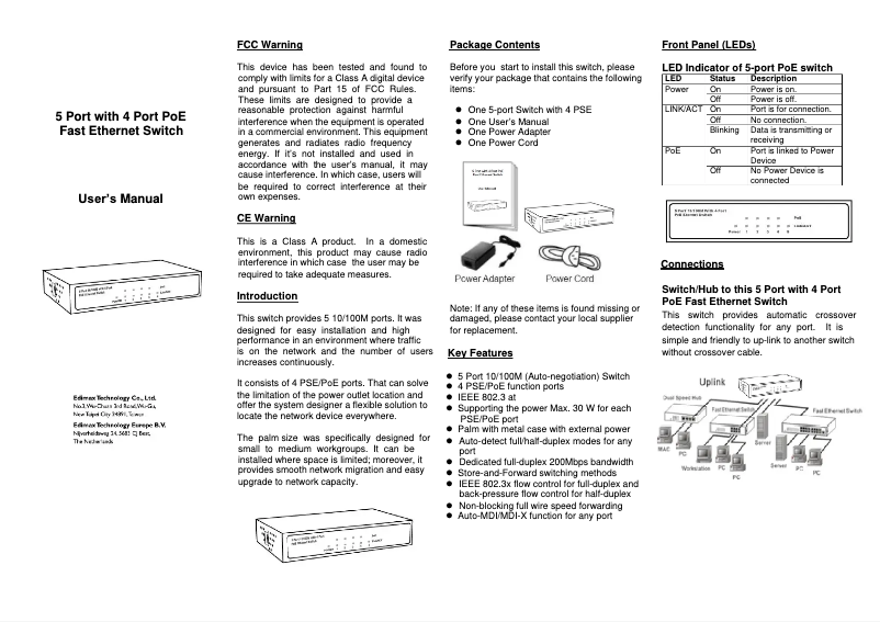 Página 1 del manual Manual de usuario Edimax ES-5804PH