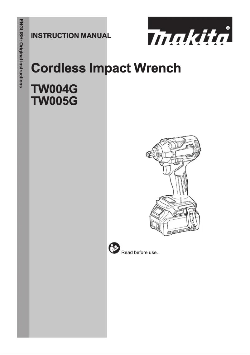 Page 1 de la notice Manuel utilisateur Makita TW004GD102