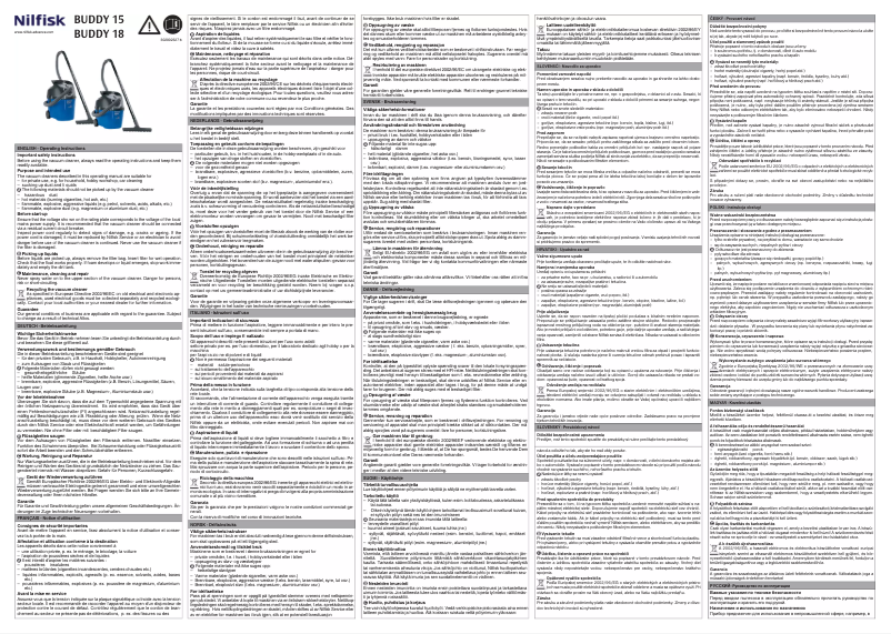 Página 1 del manual Manual de usuario Nilfisk Buddy 18